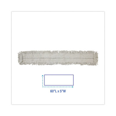 Disposable Dust Mop Head, Cotton, Cut-End, 60 x 5