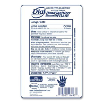 Antibacterial Foaming Hand Sanitizer Refill For Fit Touch Free Dispenser, 1 L Bottle, Fragrance-Free, 3/Carton