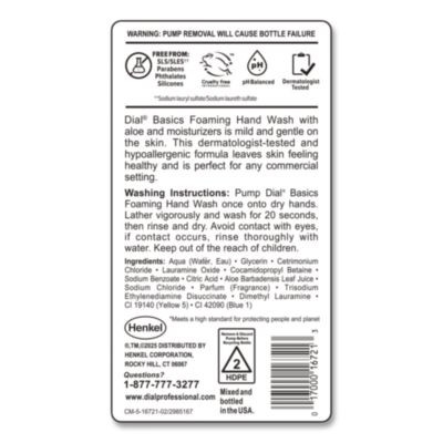 Basics Hypoallergenic Foaming Hand Wash Refill For Fit Touch Free Dispenser, Fresh Floral Scent, 1 L, 3/Carton