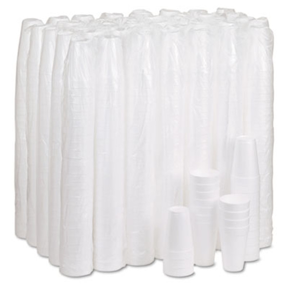 Foam Drink Cups, 16 Oz, White, 25/Bag, 40 Bags/Carton