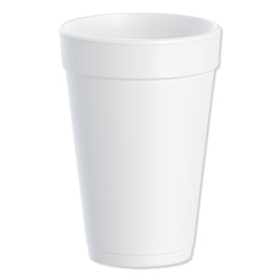 Foam Drink Cups, 16 Oz., White, 25/Bag, 40 Bags/Carton
