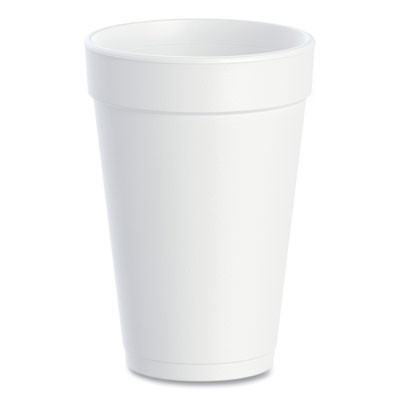 Foam Drink Cups, 16 Oz, White, 20/Bag, 25 Bags/Carton