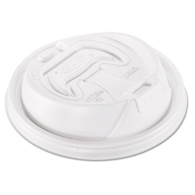 Optima Reclosable Lid, Fits 12 Oz To 24 Oz Hot Cups, Plastic, White, 100/Pack, 10 Packs/Carton