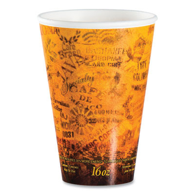 Fusion Escape Foam Hot/Cold Cups, 16 Oz, Brown/Black, 1,000/Carton