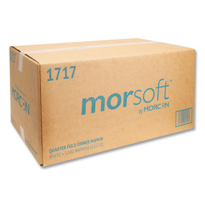Morsoft Dinner Napkins, 1-Ply, 16 x 16, White, 250/Pack, 12 Packs/Carton