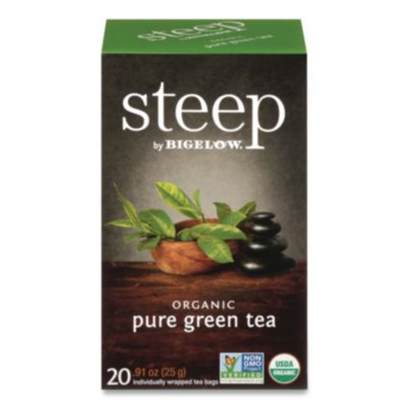 Steep Tea, Pure Green, 0.91 Oz Tea Bag, 20/Box