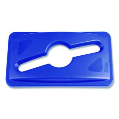 Slim Jim Single Stream Recycling Top For Slim Jim Containers, 12.1w X 21d X 2.75h, Blue