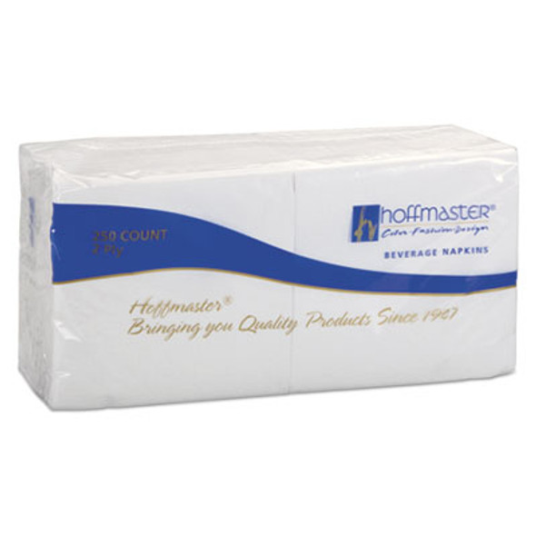 Beverage Napkins, 2-Ply 9 1/2 X 9 1/2, White, Embossed, 1000/Carton