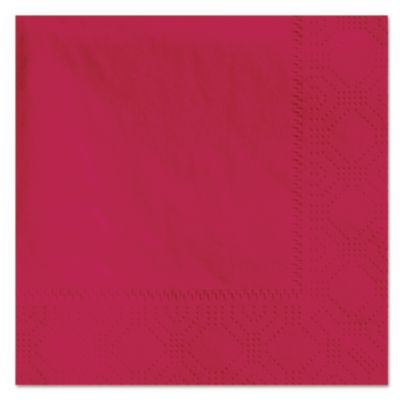 Embossed Beverage Napkins, 2-Ply, 9.5 x 9.5, Red, 1,000/Carton