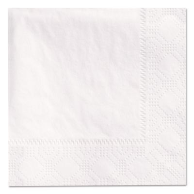 Embossed Beverage Napkins, 2-Ply, 9.5 x 9.5, White, 3,000/Carton