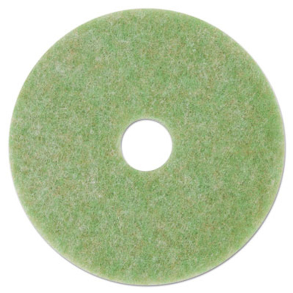 Low-Speed Topline Autoscrubber Floor Pads 5000, 13" Diameter, Green/Amber, 5/Carton
