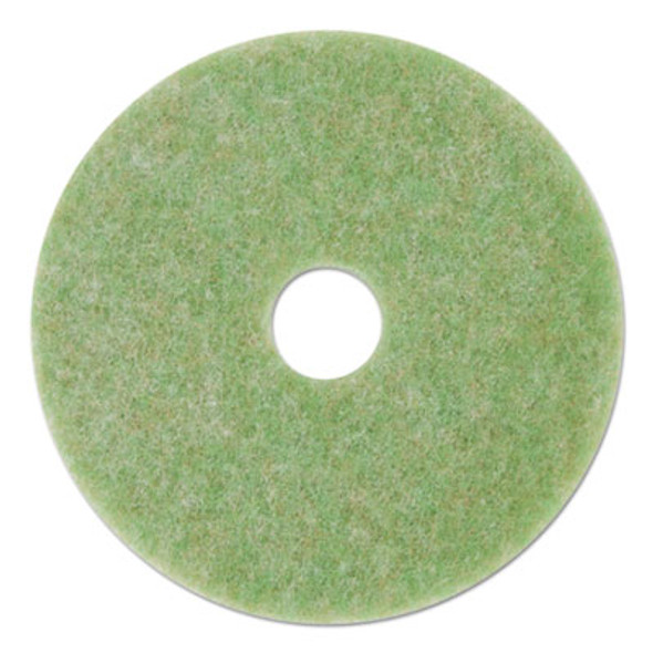 Low-Speed Topline Autoscrubber Floor Pads 5000, 20" Diameter, Green/Amber, 5/Carton