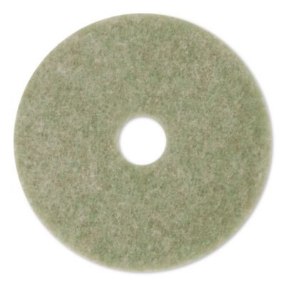 Low-Speed Topline Autoscrubber Floor Pads 5000, 20" Diameter, Green/Amber, 5/Carton