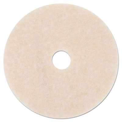 Ultra High-Speed Topline Floor Burnishing Pads 3200, 20" Diameter, White/Amber, 5/Carton