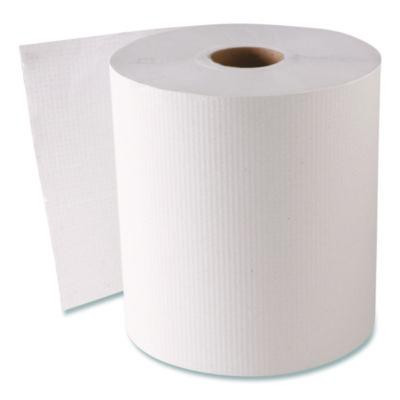Hardwound Roll Towels, 1-Ply, 8" x 800 Ft, White, 6 Rolls/Carton