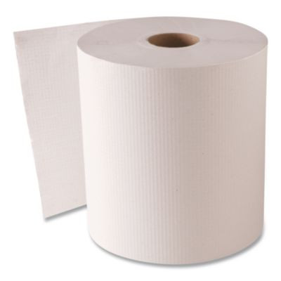 Hardwound Roll Towels, 1-Ply, 8" x 800 Ft, White, 6 Rolls/Carton