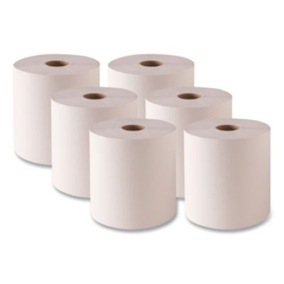 Hardwound Roll Towels, 1-Ply, 8" x 800 Ft, White, 6 Rolls/Carton