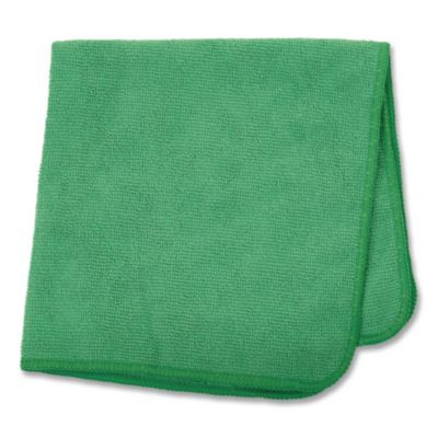 Microfiber Cleaning Cloths, 16 X 16, Green, 24/Pack