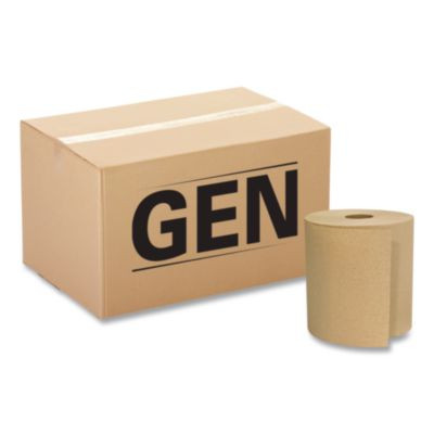 Hardwound Roll Towels, 1-Ply, 8" x 800 Ft, Brown, 6 Rolls/Carton