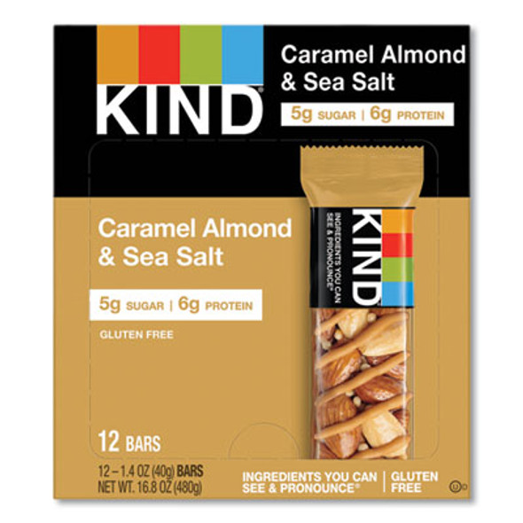 Nuts And Spices Bar, Caramel Almond And Sea Salt, 1.4 Oz Bar, 12/Box
