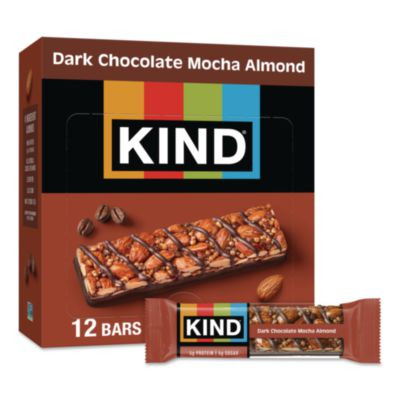 Nuts And Spices Bar, Dark Chocolate Mocha Almond, 1.4 Oz Bar, 12/Box