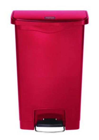 Streamline Resin Step-On Container, Front Step Style, 8 Gal, Polyethylene, Red
