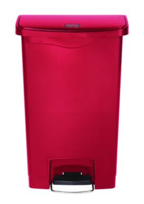 Streamline Resin Step-On Container, Front Step Style, 8 Gal, Polyethylene, Red