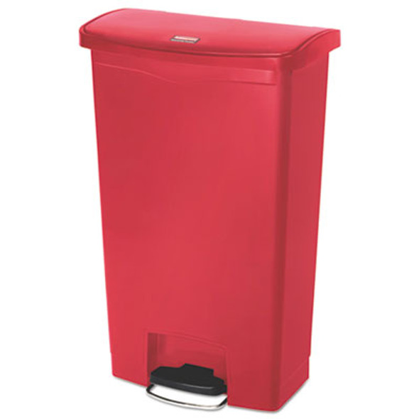Streamline Resin Step-On Container, Front Step Style, 18 Gal, Polyethylene, Red
