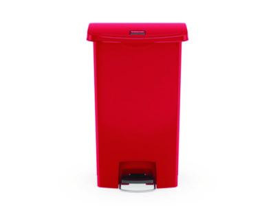 Streamline Resin Step-On Container, Front Step Style, 18 Gal, Polyethylene, Red