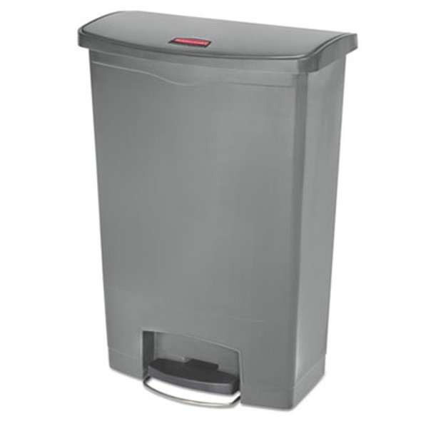 Streamline Resin Step-On Container, Front Step Style, 24 Gal, Polyethylene, Gray