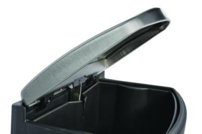 Slim Jim Stainless Steel Step-On Container, Front Step Style, 24 Gal, Stainless Steel, Black