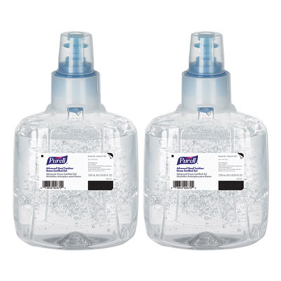 Advanced Hand Sanitizer Green Certified Gel Refill, For Ltx-12 Dispensers, 1,200 Ml, Fragrance-Free, 2/Carton