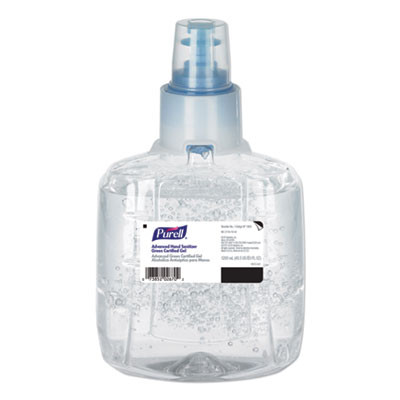 Advanced Hand Sanitizer Green Certified Gel Refill, For Ltx-12 Dispensers, 1,200 Ml, Fragrance-Free, 2/Carton