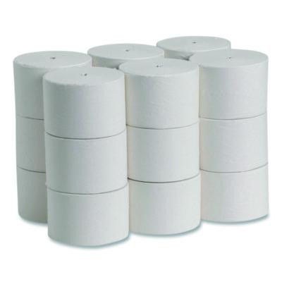 Compact Coreless One-Ply Bath Tissue, Septic Safe, White, 3,000 Sheets/Roll, 18 Rolls/Carton