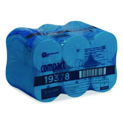 Compact Coreless Bath Tissue, Septic Safe, 2-Ply, White, 1,500 Sheets/Roll, 18 Rolls/Carton