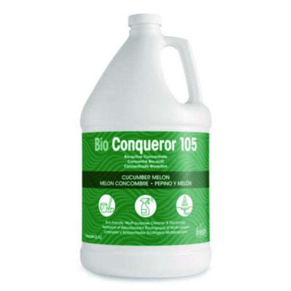 Bio Conqueror 105 Enzymatic Odor Counteractant Concentrate, Cucumber Melon, 1 Gal Bottle, 4/Carton
