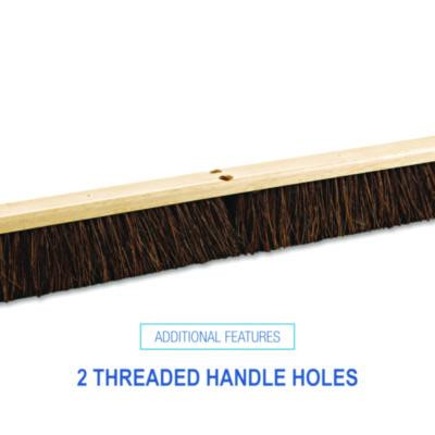 Floor Brush Head, 3.25" Brown Palmyra Fiber Bristles, 36" Brush