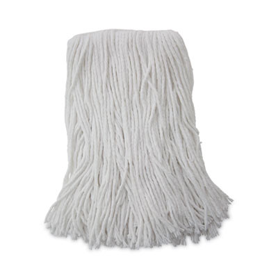 Mop Head, Value Standard Head, Rayon Fiber, Cut-End, #16, White, 12/Carton