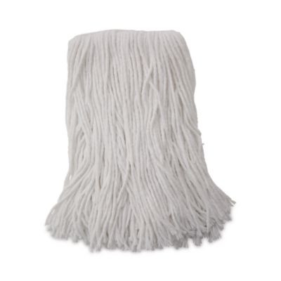 Mop Head, Value Standard Head, Rayon Fiber, Cut-End, #16, White, 12/Carton