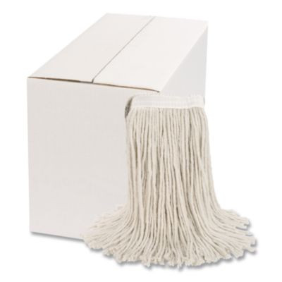 Cut-End Wet Mop Head, Cotton, White, #20, 12/Carton