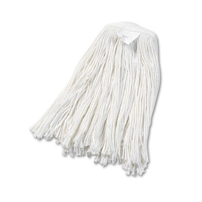 Cut-End Wet Mop Head, Rayon, #20, White, 12/Carton