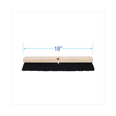Floor Brush Head, 2.5" Black Tampico Fiber Bristles, 18" Brush