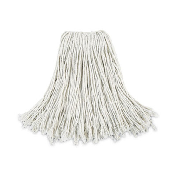 Cut-End Wet Mop Head, Cotton, #24, White 12/Carton