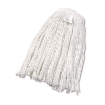 Cut-End Wet Mop Head, Rayon, #24, White, 12/Carton
