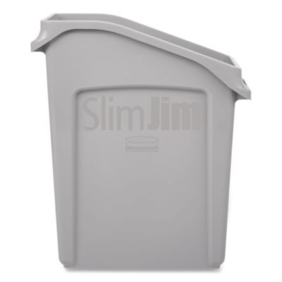 Slim Jim Under-Counter Container, 13 Gal, Polyethylene, Gray