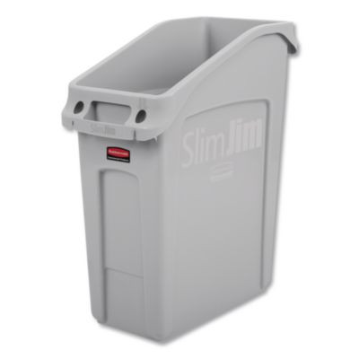 Slim Jim Under-Counter Container, 13 Gal, Polyethylene, Gray