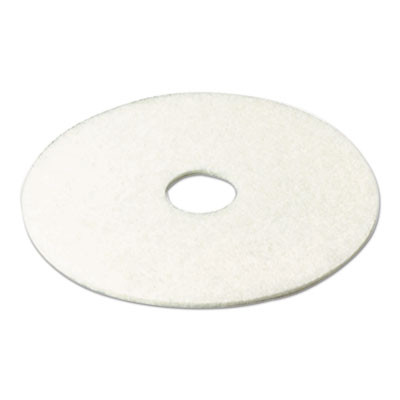 Low-Speed Super Polishing Floor Pads 4100, 27" Diameter, White, 5/Carton