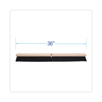Floor Brush Head, 3" Black Polypropylene Bristles, 36" Brush