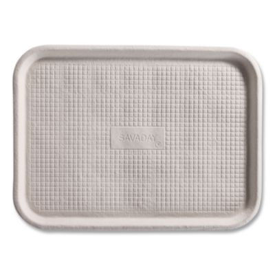 Savaday Molded Fiber Food Trays, 14 x 18, White, Paper, 100/Carton