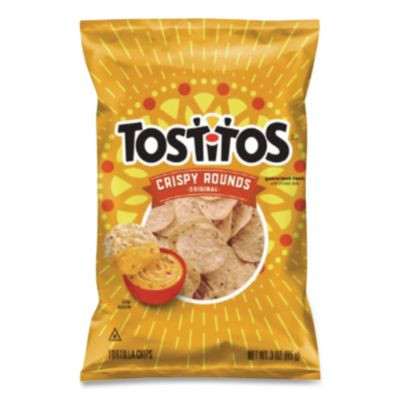 Tortilla Chips Crispy Rounds, 3 Oz Bag, 28/Carton